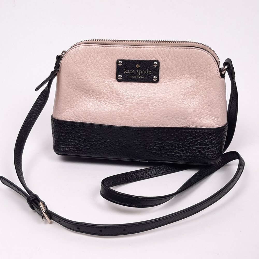 Kate Spade Wellesley Hanna cow leather color block crossbody bag cream black